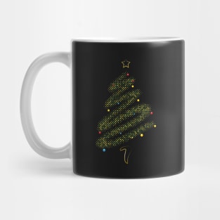 Modern Xmas Tree Gold - Stylish Halftone Christmas Tree Mug
